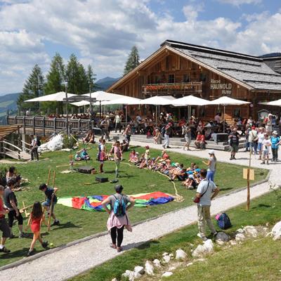 Kids party on Monte Baranci in Three Peaks Dolomites